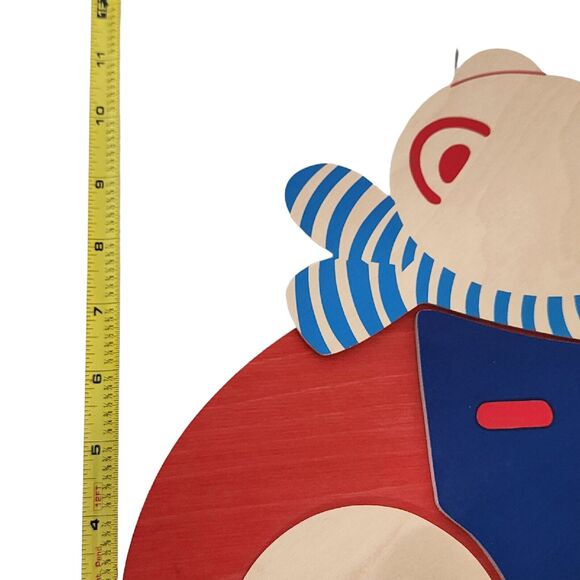 Mertens Kunst Germany Wood Child's Coat Rack Wall Hanging Bear Driving Car - Picture 8 of 8